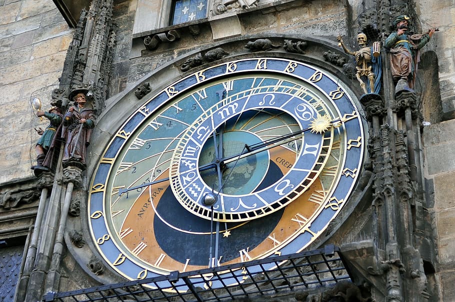 Czech, Prague, Square, Time, prague square, clock, astrology sign HD wallpaper