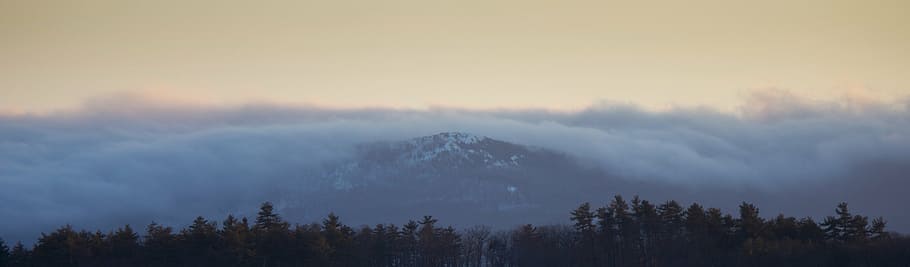 landscape, mountain, panorama, panoramic, trees, plant, sky HD wallpaper