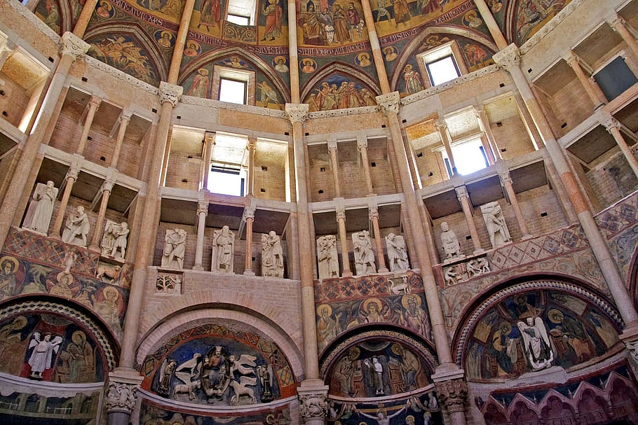 Parma, Baptistery, Italy, Emilia Romagna, romanesque style, HD wallpaper