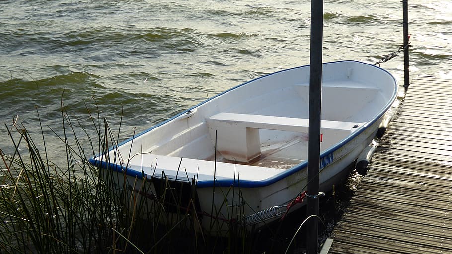 Boot, Web, Lake, Port, Water, fishing boat, jetty, mole, coast HD wallpaper