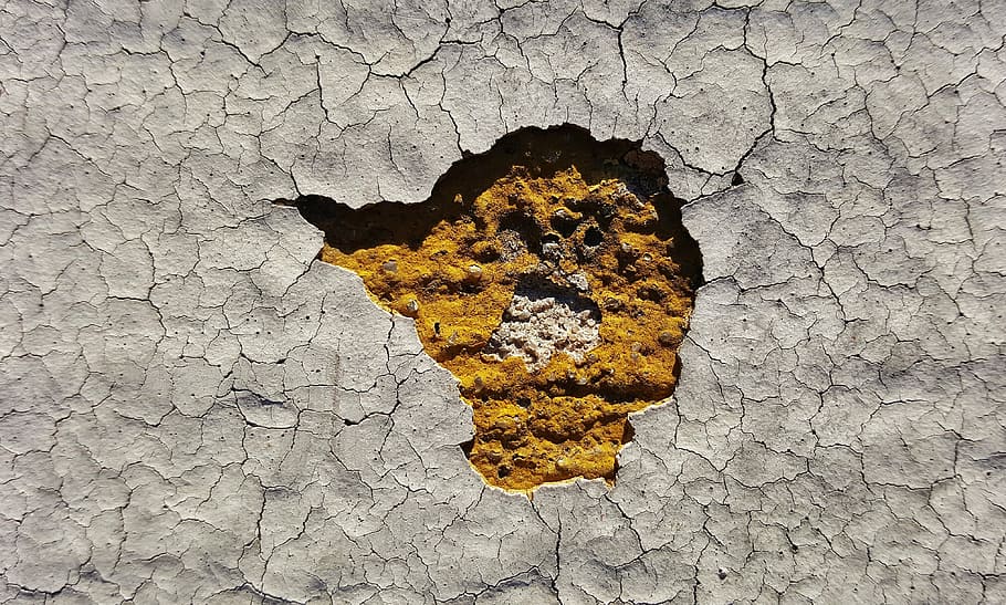 brown stone, texture, old, cracks, cracked, chipped, hole, paint HD wallpaper