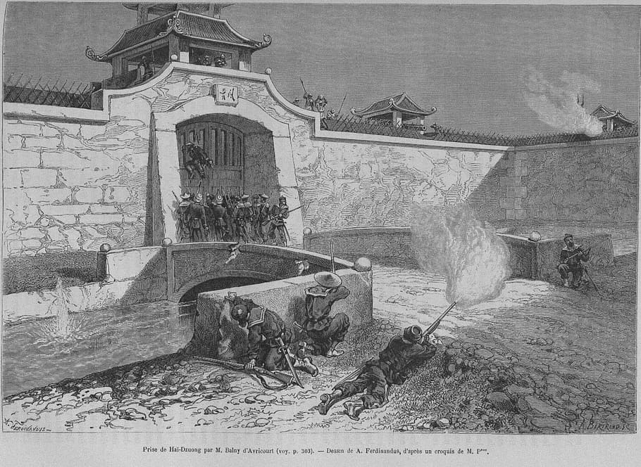 France attack Hai Duong citadel in Hanoi, Vietnam, art, photos, HD wallpaper