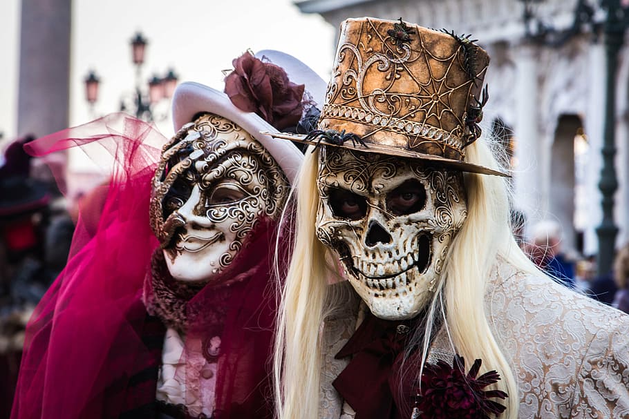 tilt shift lens photography of festival, venice, carnevale, costume, HD wallpaper