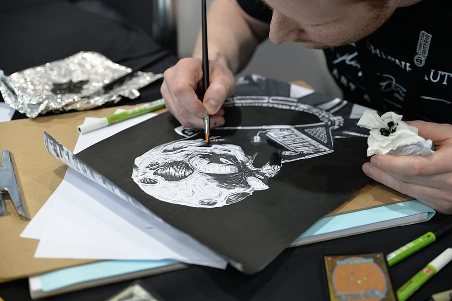 Artist, Drawing, Comic-Con, creativity, paintbrush, one man only HD wallpaper