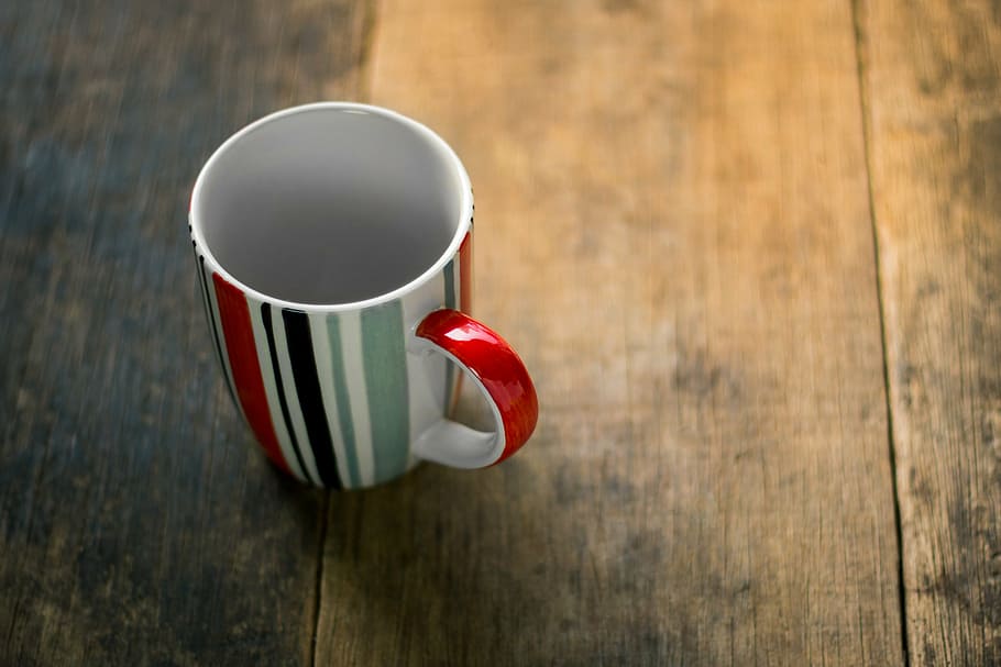 cup, top, view, coffee, table, vintage, background, wooden HD wallpaper