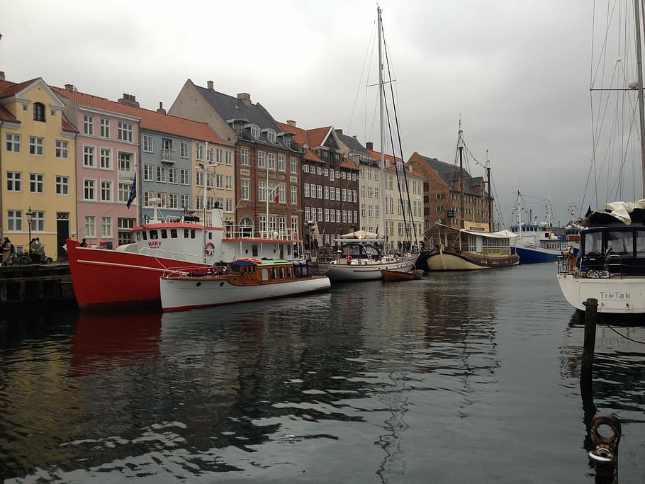 denmark, channel, colors, nautical Vessel, harbor, europe, water HD wallpaper