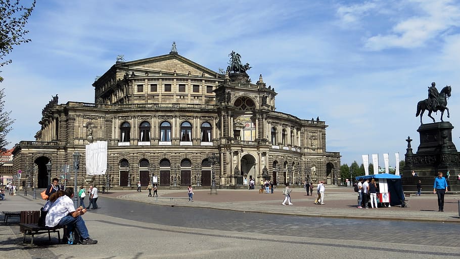semper opera, building, historically, dresden, old town, visit HD wallpaper