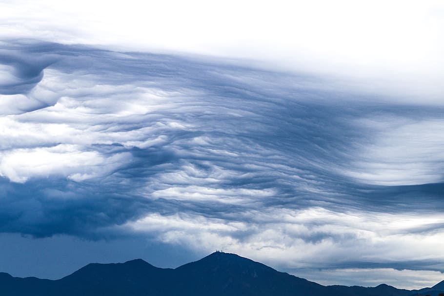 sky, blanket, clouds, blue, nature, outdoor, day, landscape HD wallpaper