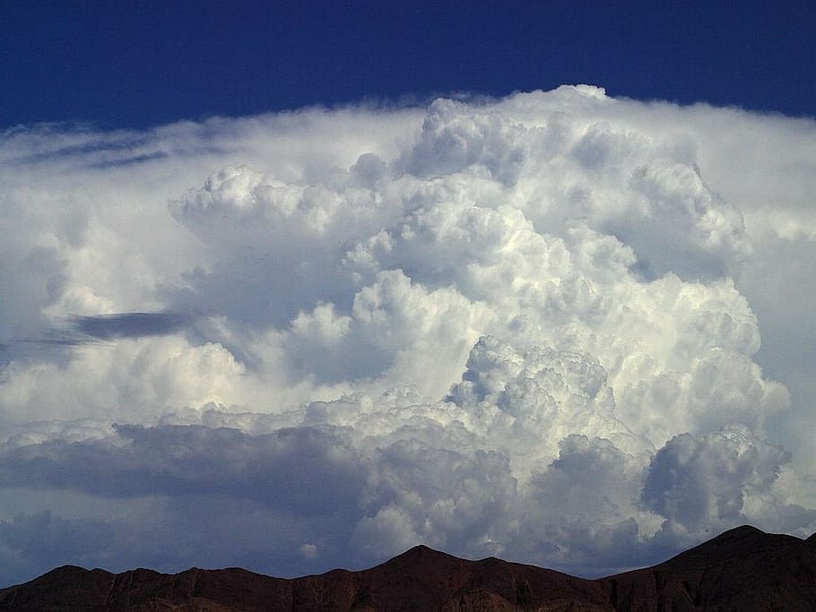 thundercloud, clouds, sky, blue, white, storm, weather, cloud - sky HD wallpaper