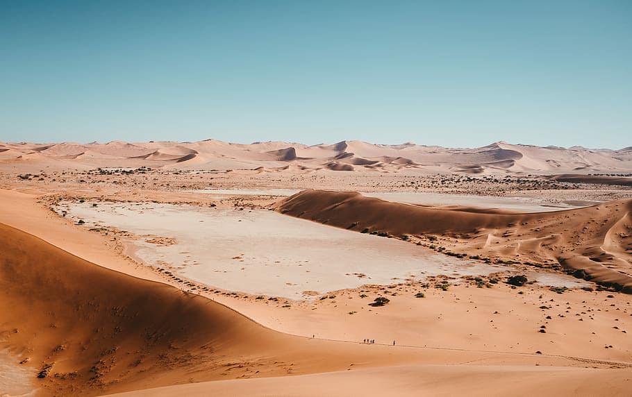 aerial photography of sand dune, landscape photography of desert HD wallpaper