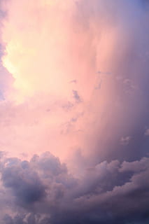white clouds during daytime, gray and pink clouds, sky, cloudscape HD wallpaper