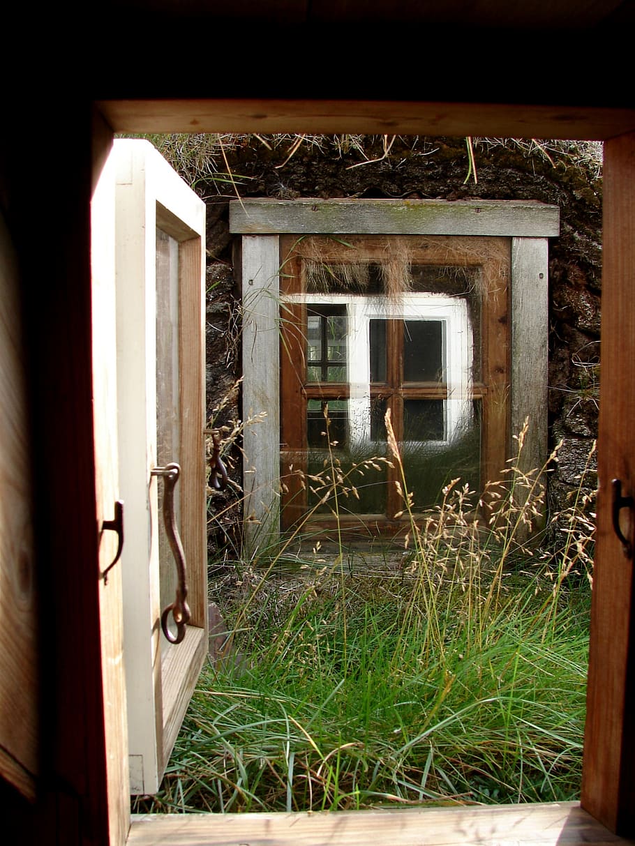 window, outlook, light, grass, reflection, mirroring, air, summer HD wallpaper