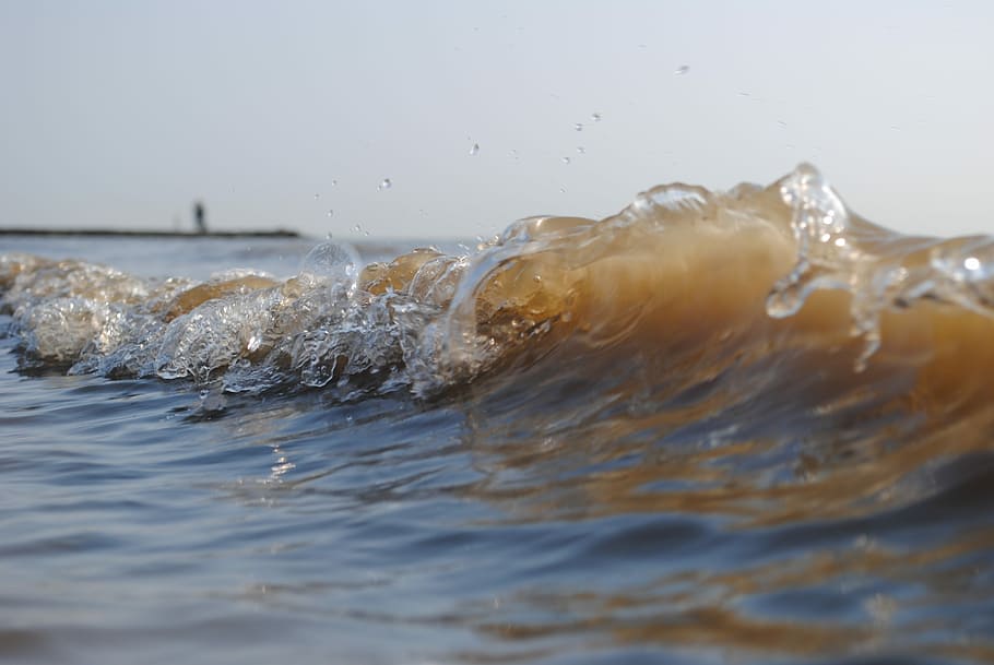 Norderney, Wave, North Sea, Nature, water, splash, splashing, HD wallpaper