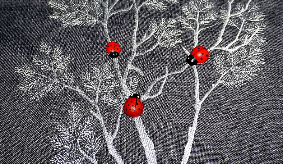 insects, ladybug, red, small, animals, beetle, artificial, decoration HD wallpaper