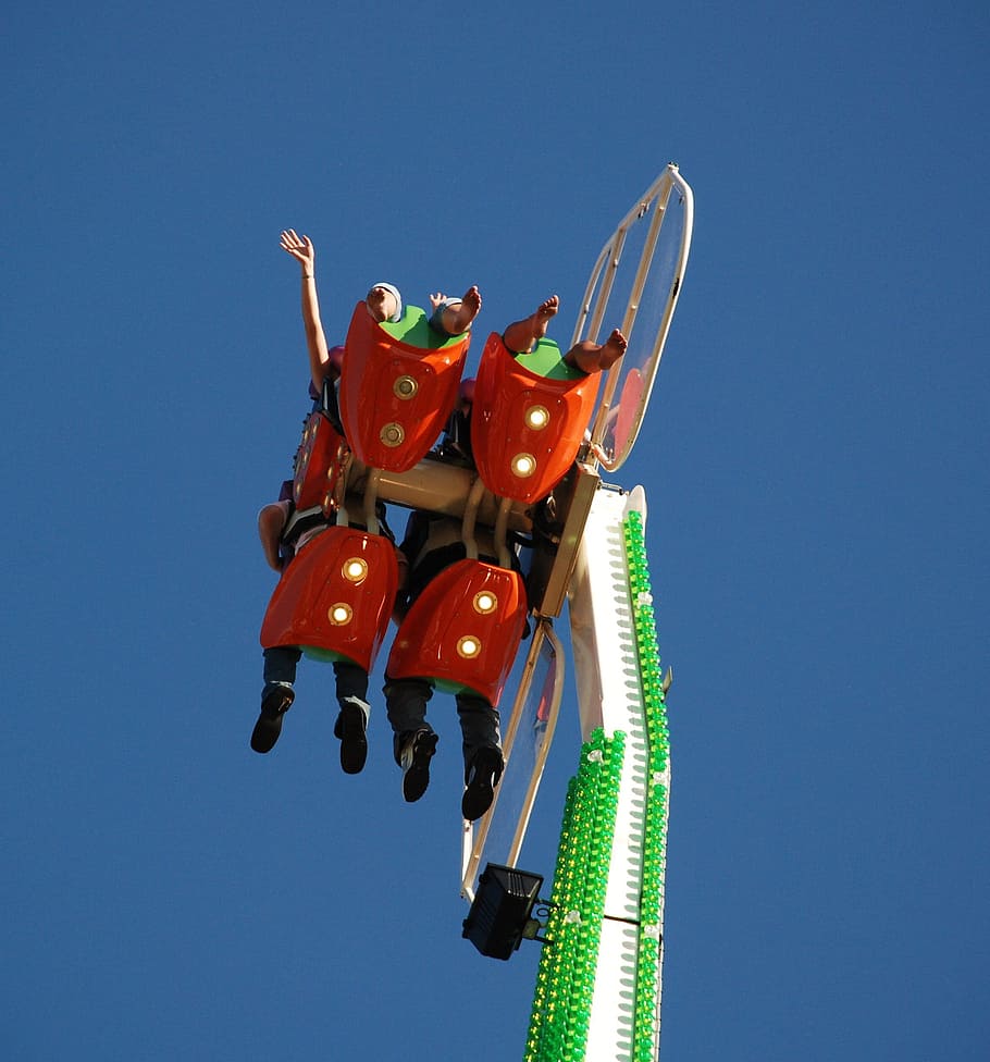 Blue Sky, Sky, Fun, Fun, Fair, Ride, Scream, fright, food and drink HD wallpaper