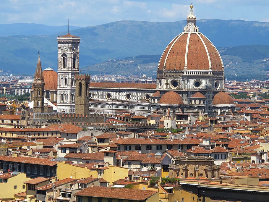 florence, cathedral, sun, florence - Italy, tuscany, church HD wallpaper