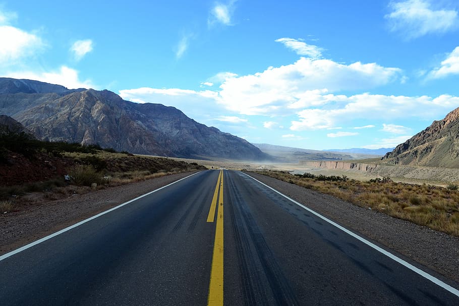 Death Valley, California, road, travel, mountain, asphalt, nature