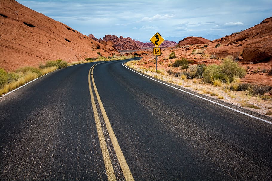 Zion National Park, Utah, road, highway, desert, asphalt, travel, HD wallpaper