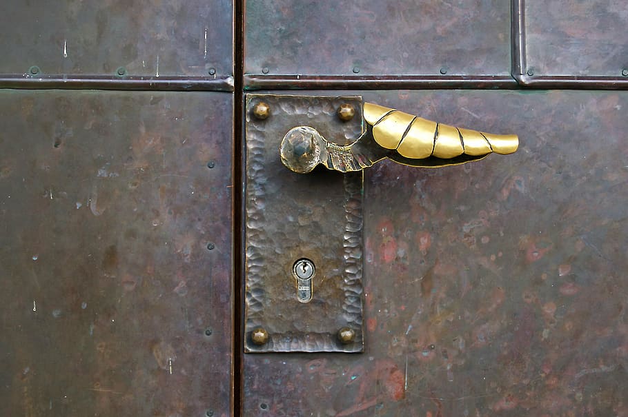 door handle, chapel, copper, brass, metal, input, goal, open HD wallpaper