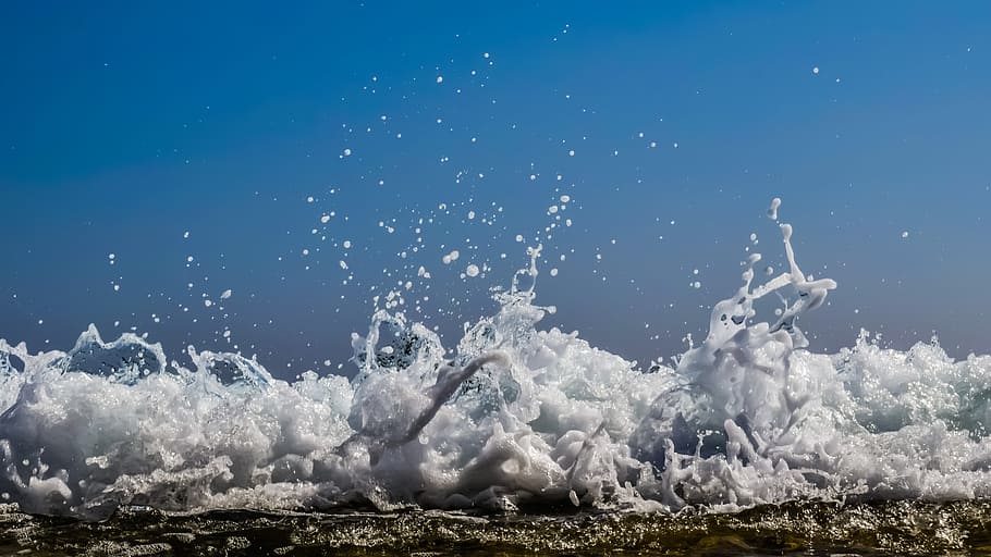 Splash, Water, Liquid, Drops, Foam, spray, wave, water drops HD wallpaper