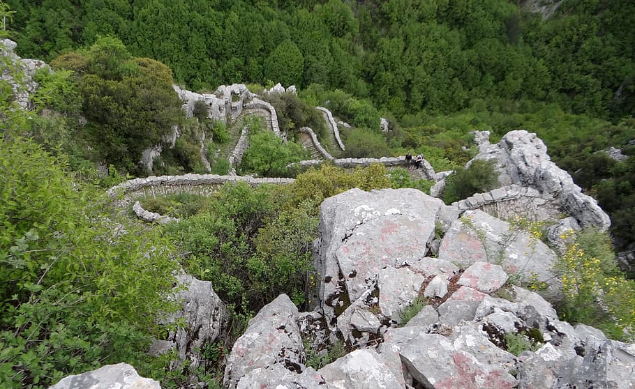 vikos gorge, greece, epirus, pindus, hiking, plant, rock, rock - object, HD wallpaper