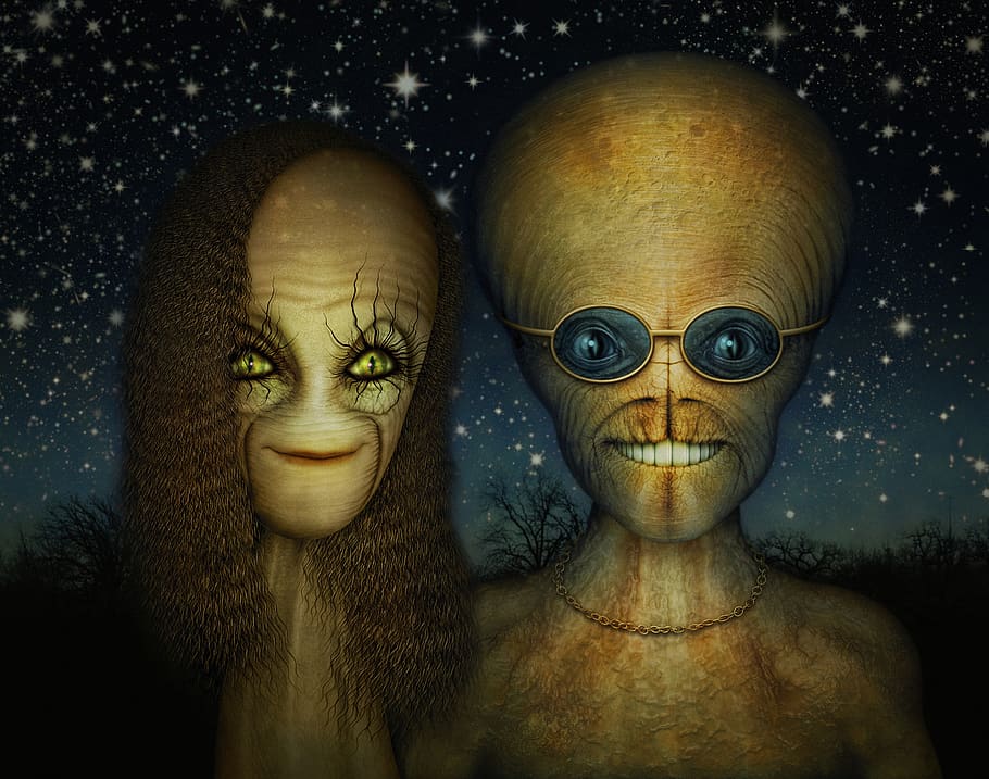 Hd Wallpaper Alien Couple Extraterrestrial Love Science Fiction 