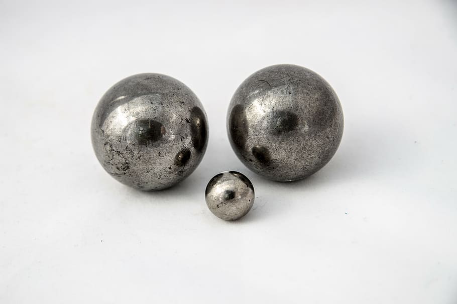 metal, balls, bearings, round, silver, steel, reflection, closeness, HD wallpaper