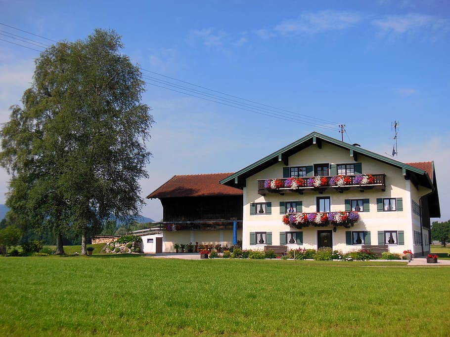 farmhouse, chiemsee, chiemgau, bavaria, upper bavaria, architecture, HD wallpaper