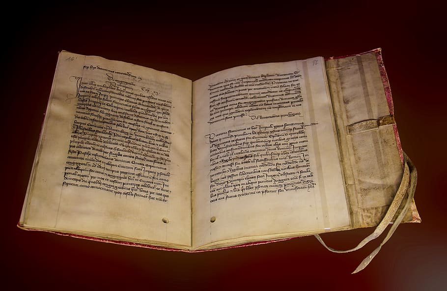 open page book, old, old book, historically, read, font, middle ages HD wallpaper