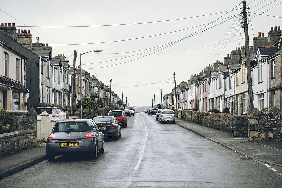 Village road, England, architecture and Cityscape, landscape HD wallpaper