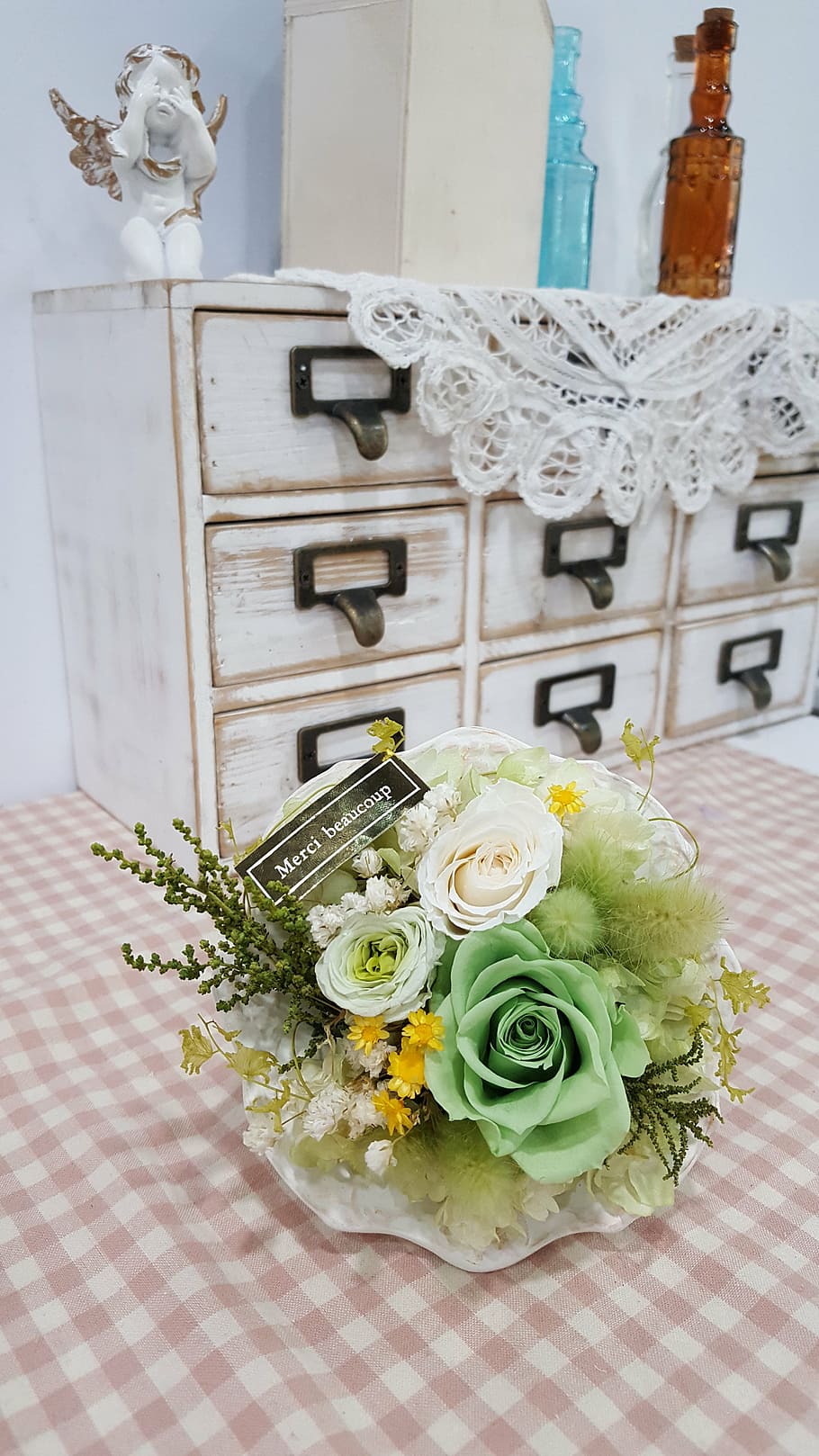 flowers, decorate, green, bouquet, wedding, decoration, romance HD wallpaper