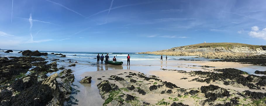 beach, surfers, cornwall, surfing, ocean, summer, sea, people HD wallpaper