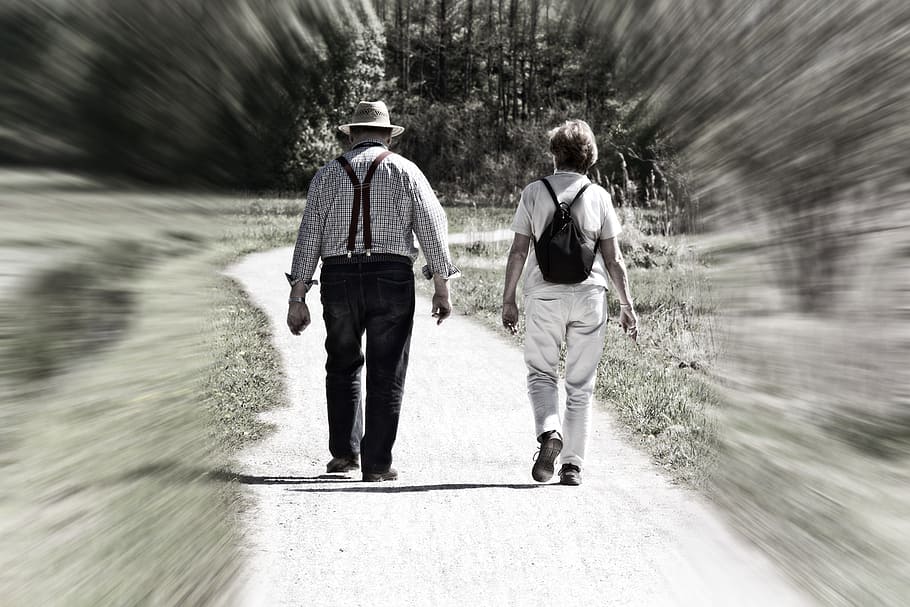 live, age, time, movement, human, pair, walk, go, hiking, together HD wallpaper
