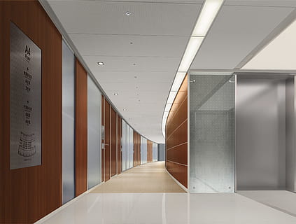 hallway beside brown and silver wall, office building, villa HD wallpaper