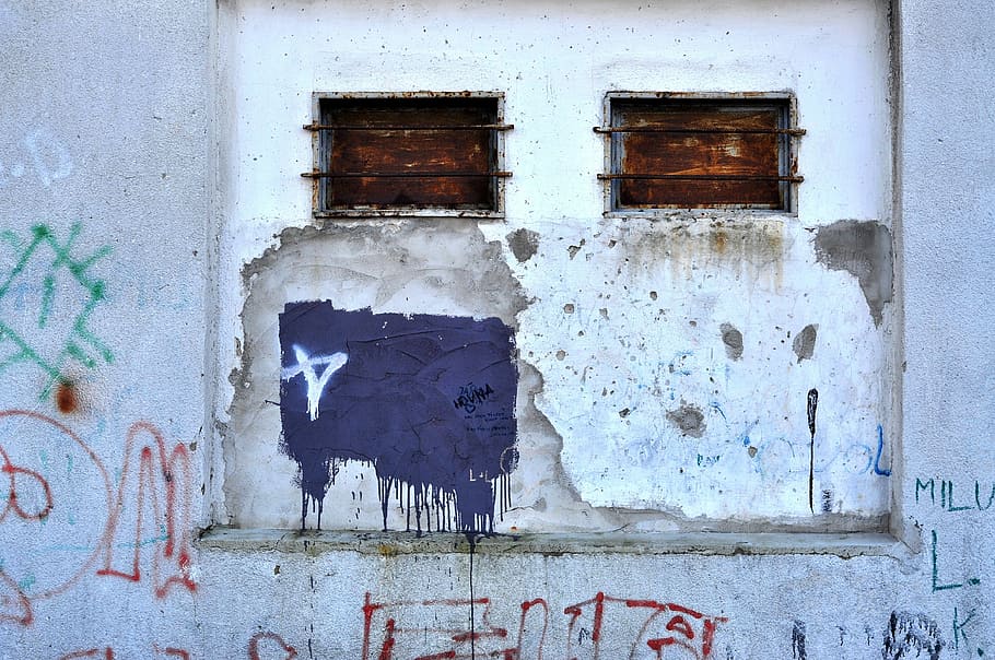 Wall, Graffiti, Plaster, Building, prison, to get to the, city HD wallpaper