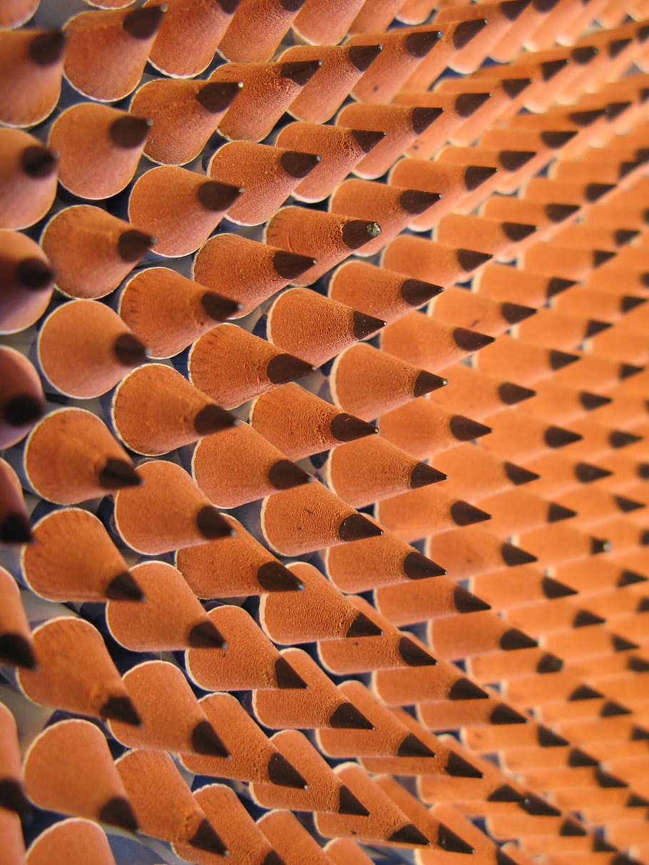 pencil lot, pencils, points, pointy, repetition, collection HD wallpaper
