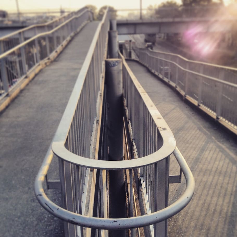 bridge, varandal, street, metal, built structure, transportation HD wallpaper