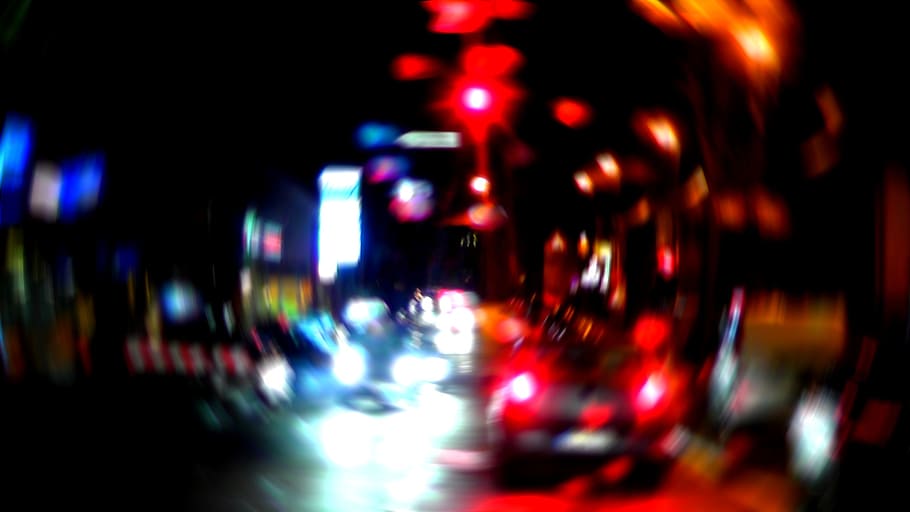 night life, lights, lighting, shadow, silhouettes, red, city at night HD wallpaper