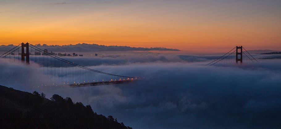 architecture, bridge, infrastructure, sky, cloud, sunset, sunrise HD wallpaper