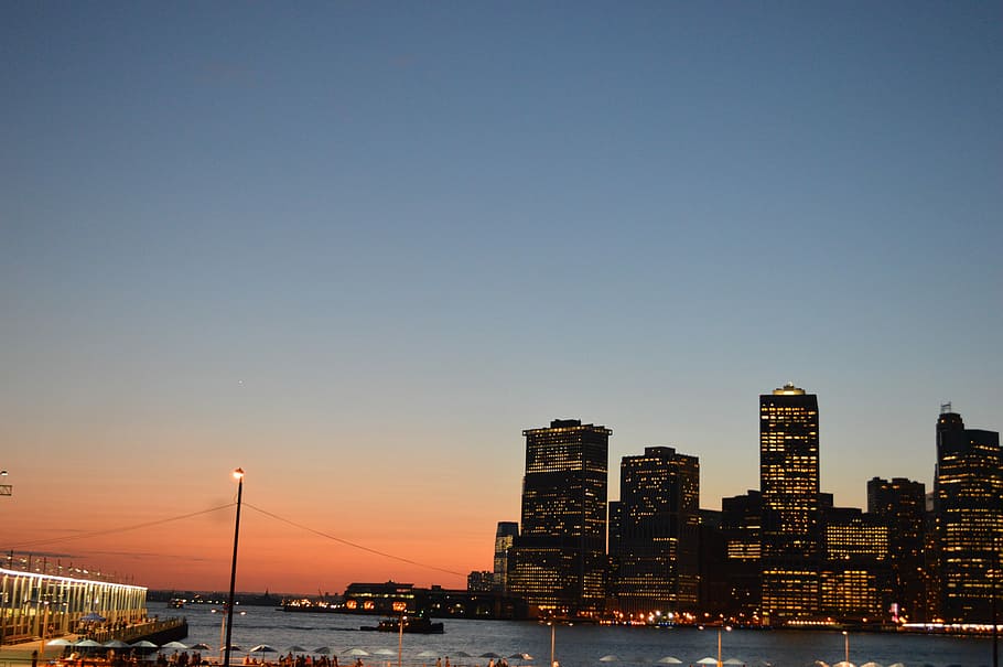 Eventide, Dusk, Twilight, Sunset, Night, sky, cityscape, urban skyline HD wallpaper