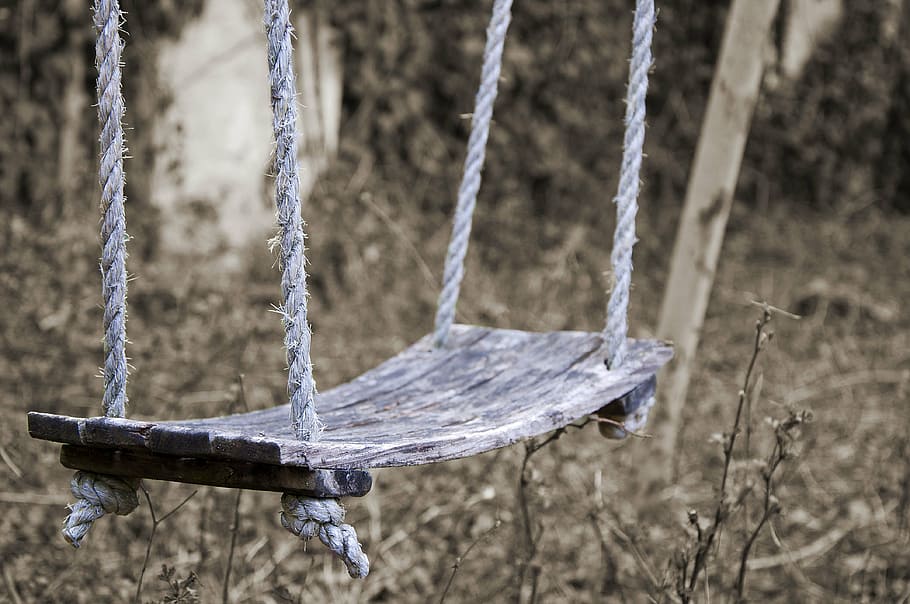 swing, mourning, leave, depend, outdoors, playground, rope HD wallpaper