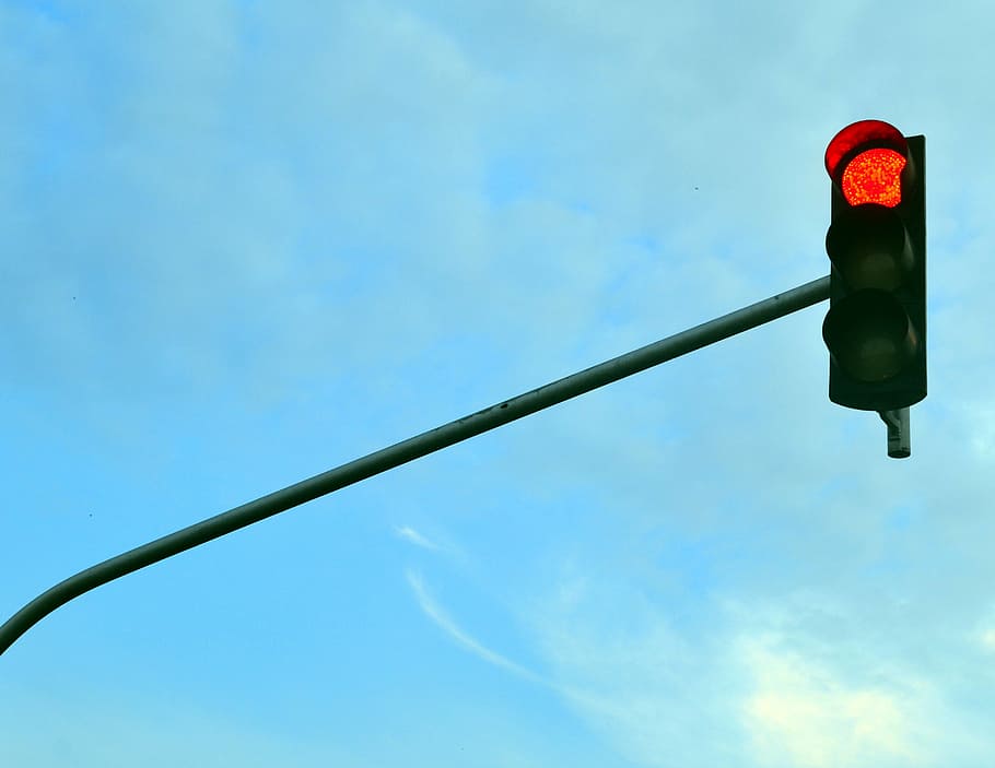 traffic light, red light, countdown, stop, control, warning HD wallpaper
