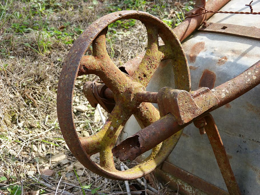 bogie, handcart, old, vintage, wheel, iron, rusty, steel, metal HD wallpaper