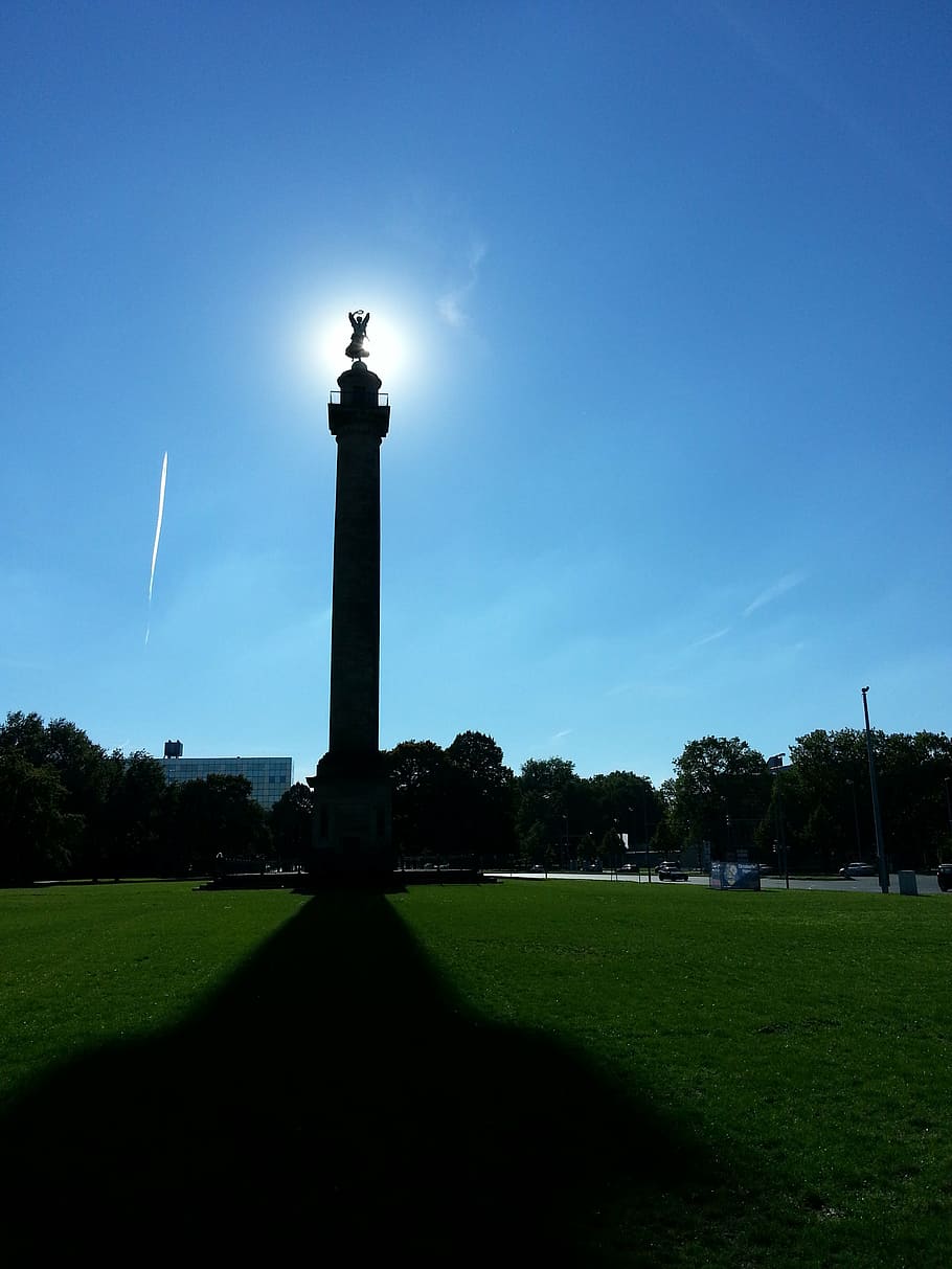 shadow, statue, pillar, artwork, silhouette, monument, sculpture HD wallpaper