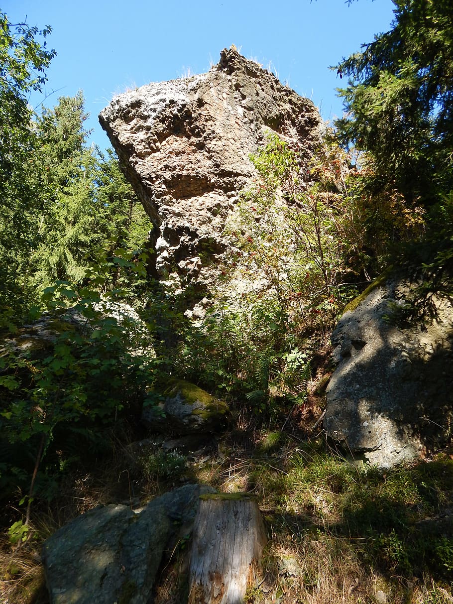 rock, stone, forest, mountains, nature, structure, natural stones HD wallpaper