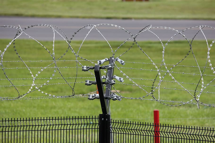 grey barbed wire, Electric Fence, Security, barrier, power, safety