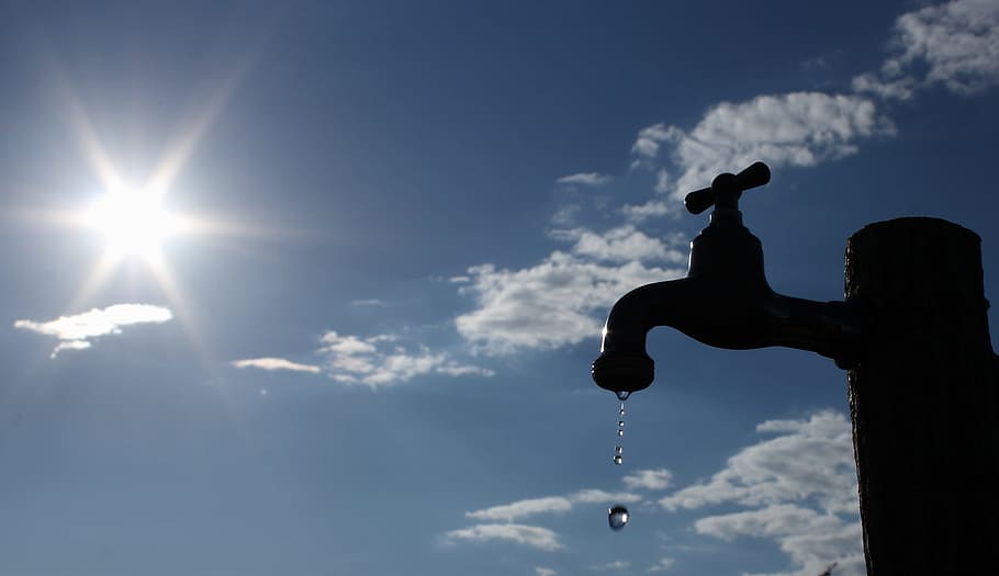 Faucet, Drop, Sol, Banner, summer, sky, background, silhouette HD wallpaper