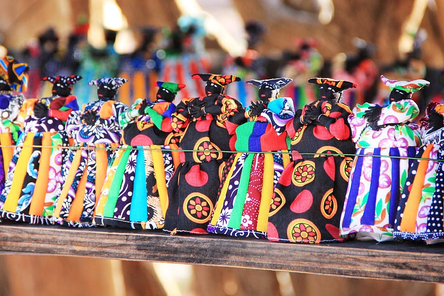 dolls, namibia, herero, colorful, tinkered, holiday, africa HD wallpaper