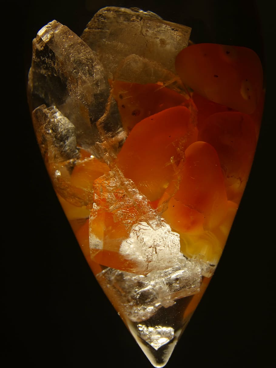 fiole, quartz, gems, inserted, orange, treatment, beautiful HD wallpaper