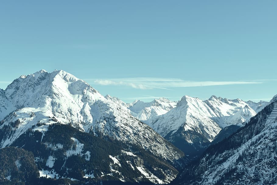 mountain covered by snow at daytime, landscape photography of snow mountains HD wallpaper
